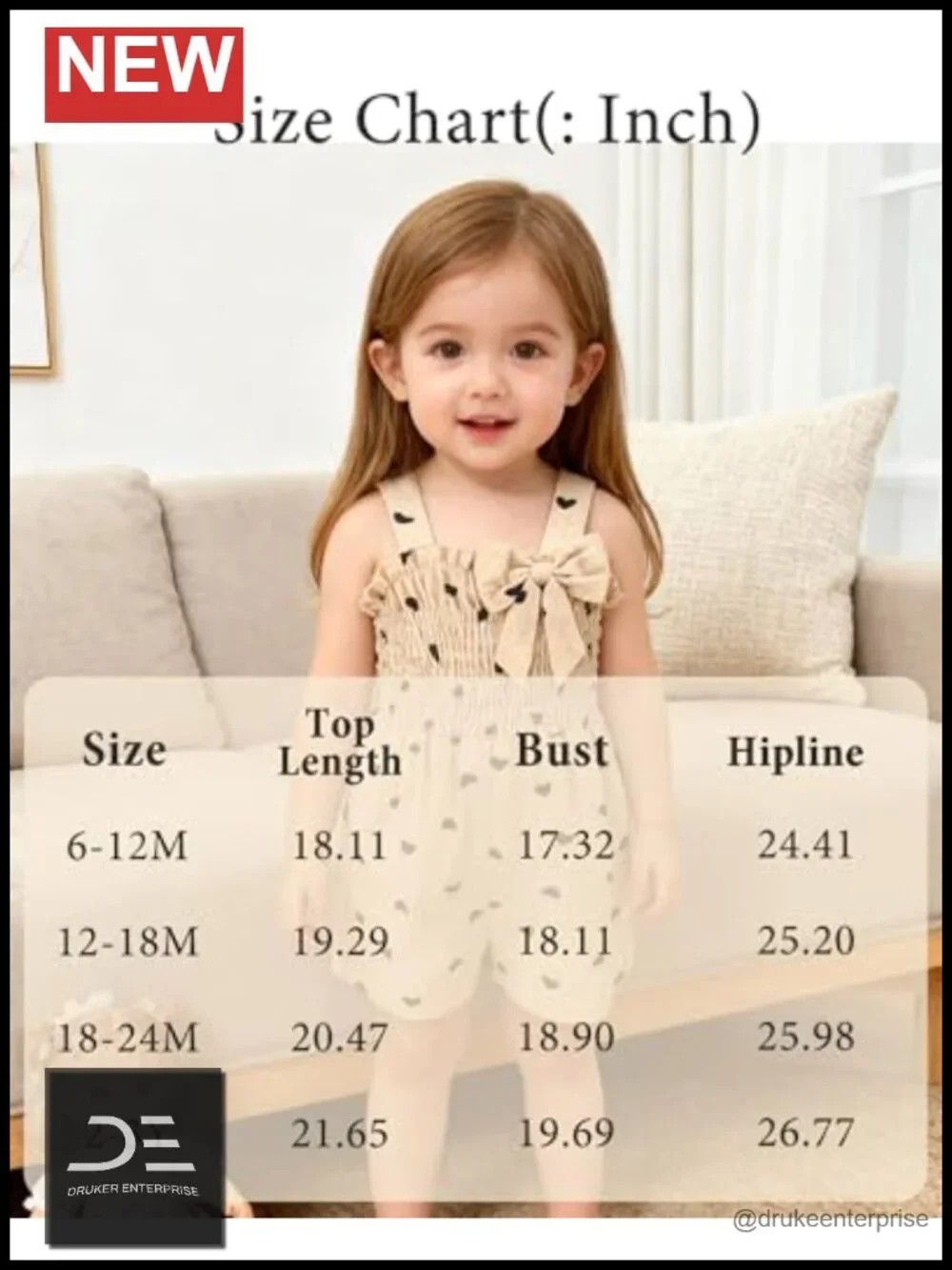 Baby Girl Ruffle Sleeveless Romper Cotton Blend Summer Outfit 6M-24M